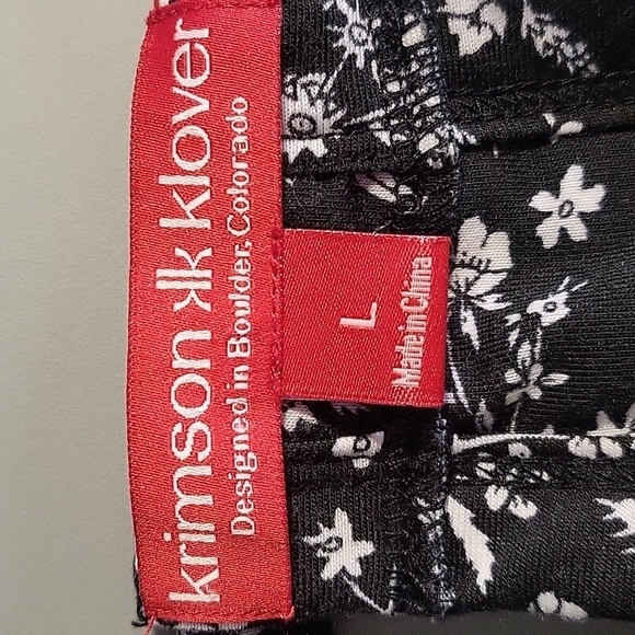 Krimson Klover Black White Floral Padded Shelf Bra Hidden Pocket Sundres Size L - Picture 7 of 15